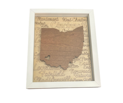 Heart of Ohio 8x10 Shadow Box Wall Decor