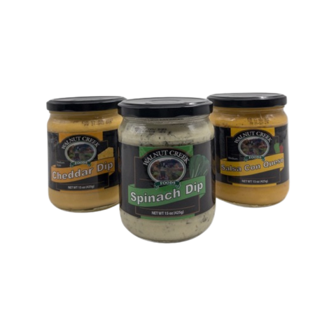 Walnut Creek Cheddar, Spinach, & Salsa Con Queso Dip Bundle Box - 15oz Each (Walnut Creek, OH)