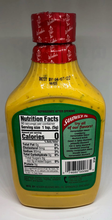 Woeber's "Jalapeno" Mustard - 16oz (Springfield, OH)