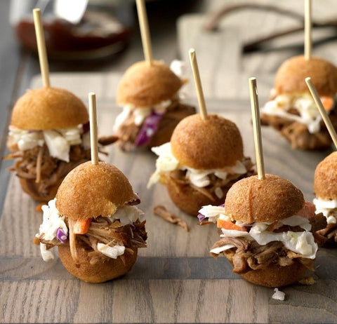 Hammann's Hot & Spicy BBQ Sauce Pulled Pork Donut Hole Sliders