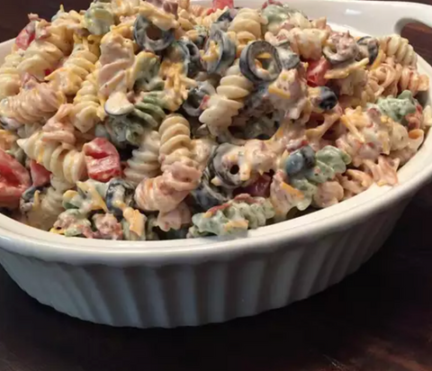 Bacon Ranch Pasta Salad w/ Schaefer's Farm Bacon Ranch Dressing