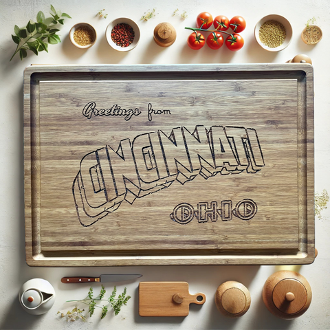 Greeting from Cincinnati 11x16 Cutting Board