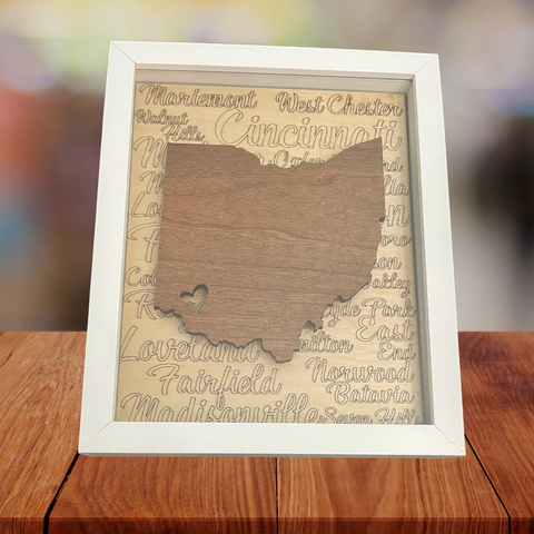 Heart of Ohio 8x10 Shadow Box Wall Decor