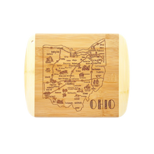Load image into Gallery viewer, Cities of State 11&quot; x 9&quot; Bamboo Combo Cutting &amp; Charcuterie Board
