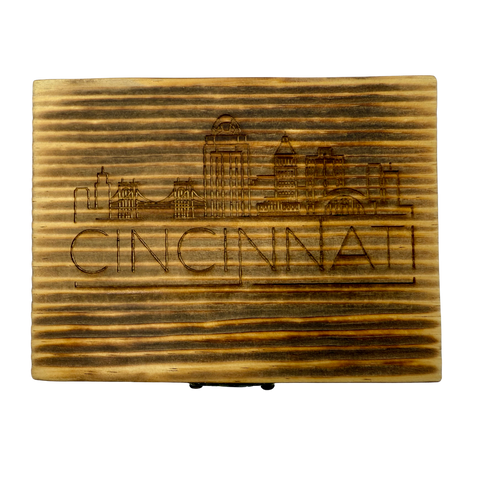 Cinci Skyline Whisky Stone Wood Box Gift Set