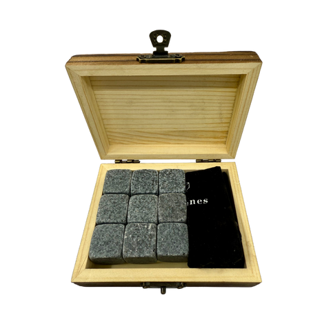 Cinci Skyline Whisky Stone Wood Box Gift Set