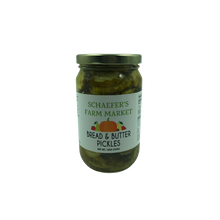 Load image into Gallery viewer, Schaefer&#39;s Farm Market Bread &amp; Butter Pickles - 16oz (Trenton, OH)
