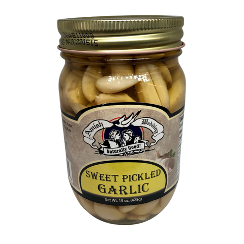 Amish Wedding Old Fashioned Sweet Pickled Garlic - 15oz (Millersburg, OH)