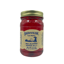 Load image into Gallery viewer, Barn N&#39; Bunk Red Jalapeno Pepper Jelly - 17.5oz (Trenton, OH)
