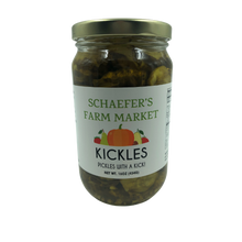 Load image into Gallery viewer, Schaefer&#39;s Farm Market Kickles &quot;Spicy Pickles&quot; - 16oz (Trenton, OH)
