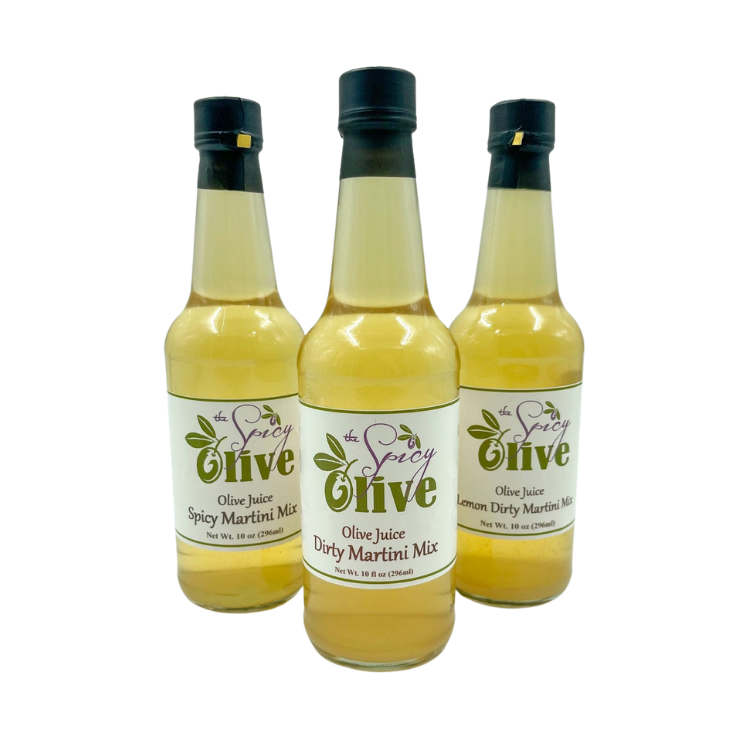 The Spicy Olive Dirty Martini, Lemon Dirty Martini, Spicy Martini Mixes Bundle Box - 10oz each