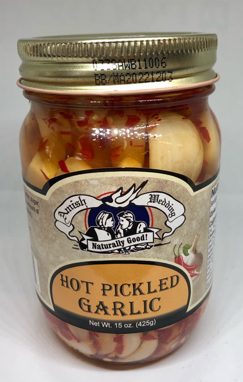 Amish Wedding Old Fashioned Hot Pickled Garlic - 15oz (Millersburg, OH)