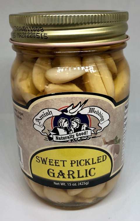 Amish Wedding Old Fashioned Sweet Pickled Garlic - 15oz (Millersburg, OH)