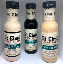 Load image into Gallery viewer, St. Elmo &quot;World Famous&quot; Creamy Horseradish, Root Beer Glaze, &amp; Remoulade Bundle Box - (Indianapolis, IN)
