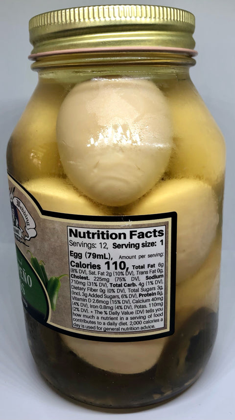 Amish Wedding Old Fashioned Pickled Jalapeno Eggs - 32oz (Millersburg, OH)