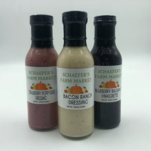 Load image into Gallery viewer, Schaefer&#39;s Farm Market Strawberry Poppyseed, Blueberry Balsamic, &amp; Bacon Ranch Dressing Bundle Box - 15oz each (Trenton, OH)
