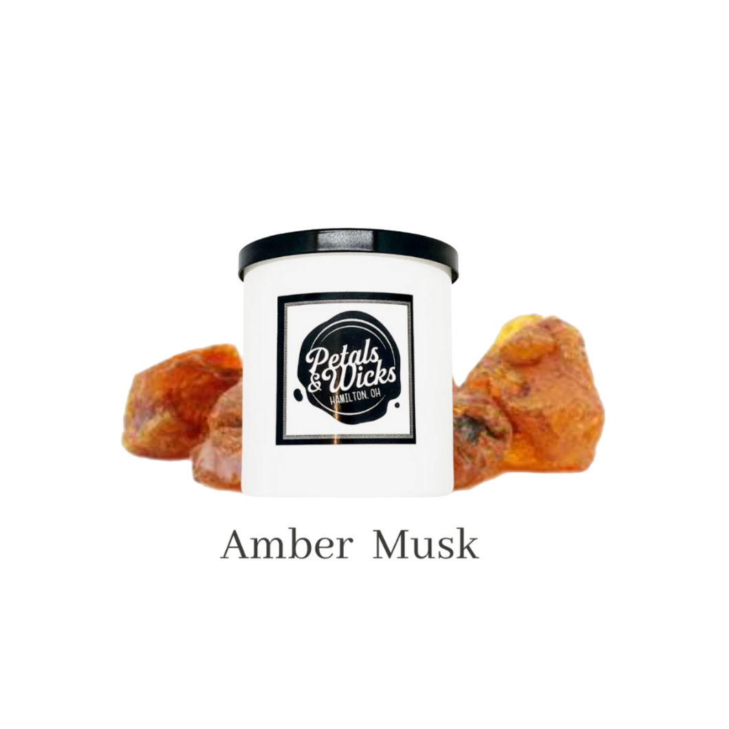 Petals & Wicks AMBER MUSK Scented Candle - 11oz (Hamilton, OH)