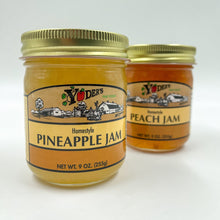 Load image into Gallery viewer, Yoders Homestyle Pineapple Jam &amp; Peach Jam Bundle Box - 9oz each (Gambier, OH)
